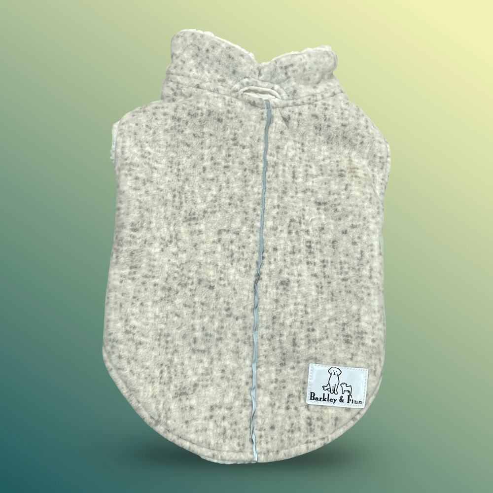 Barkley & Finn Dog Coat Jacket XS Sherpa Lined Pet Pup Vest Taupe Cream Fleece